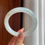 糯冰种特色黄翡翡翠平安镯(66.6mm)（yc420135）