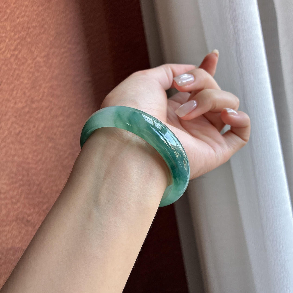宽版 糯冰种飘花正圈平安镯 59圈（yc721899）