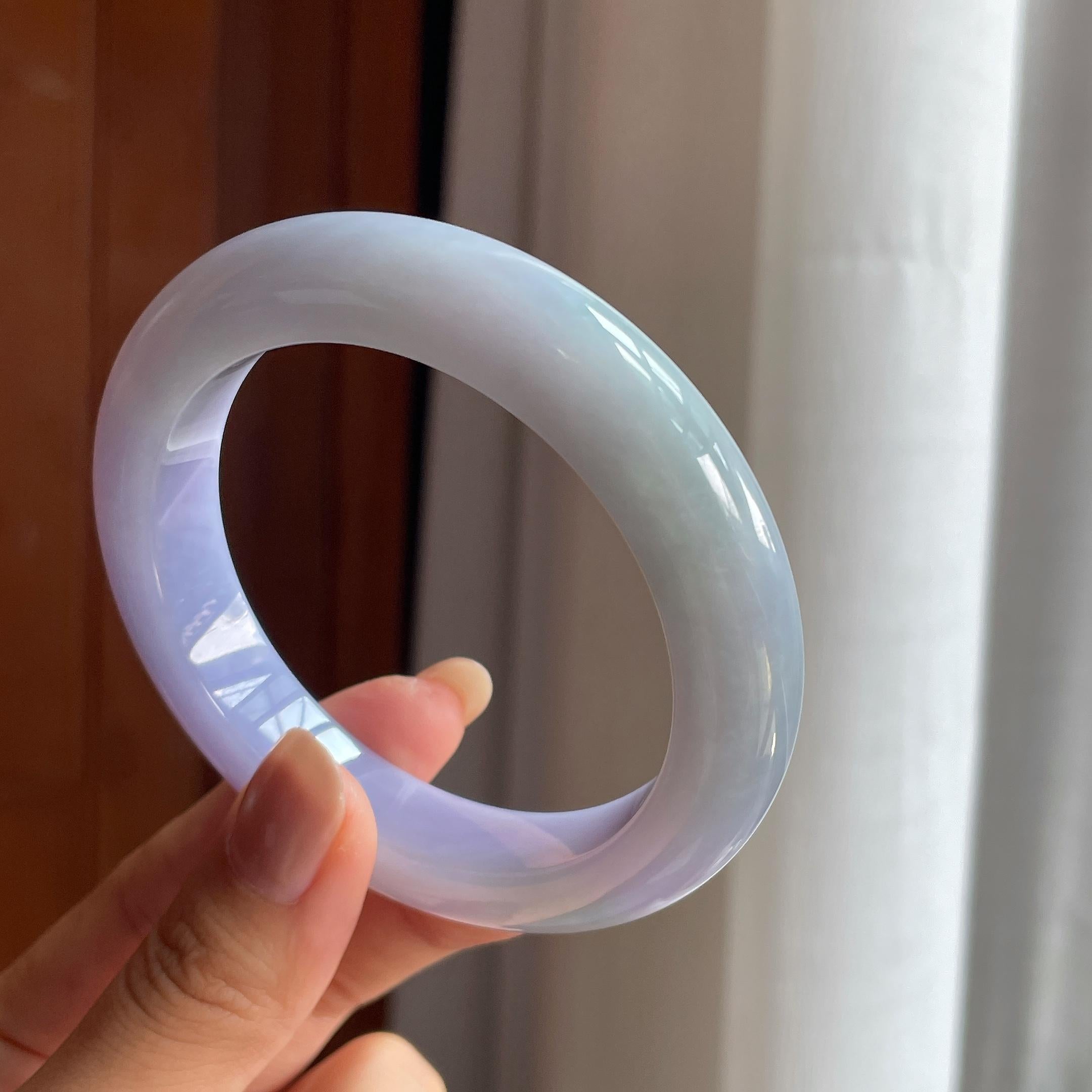 糯冰紫罗兰翡翠平安镯(58.5mm)（yc415422）