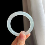 冰种白月光翡翠圆条手镯（49.8mm）（yc316835）