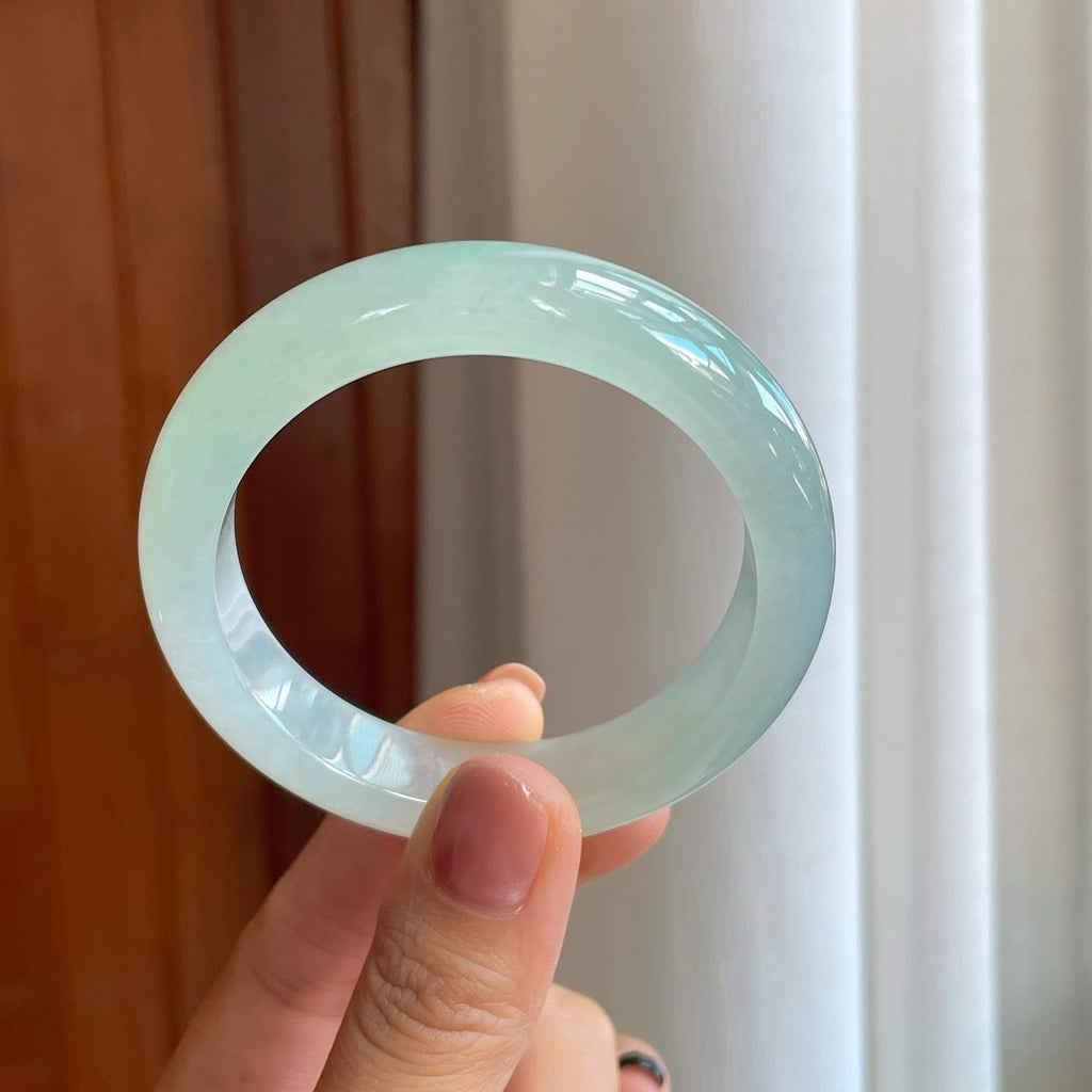 糯冰晴底翡翠平安镯（53.7mm）（yc278052）