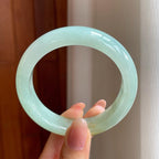 冰种黄翡翡翠平安镯（55.4mm)（yc345511）