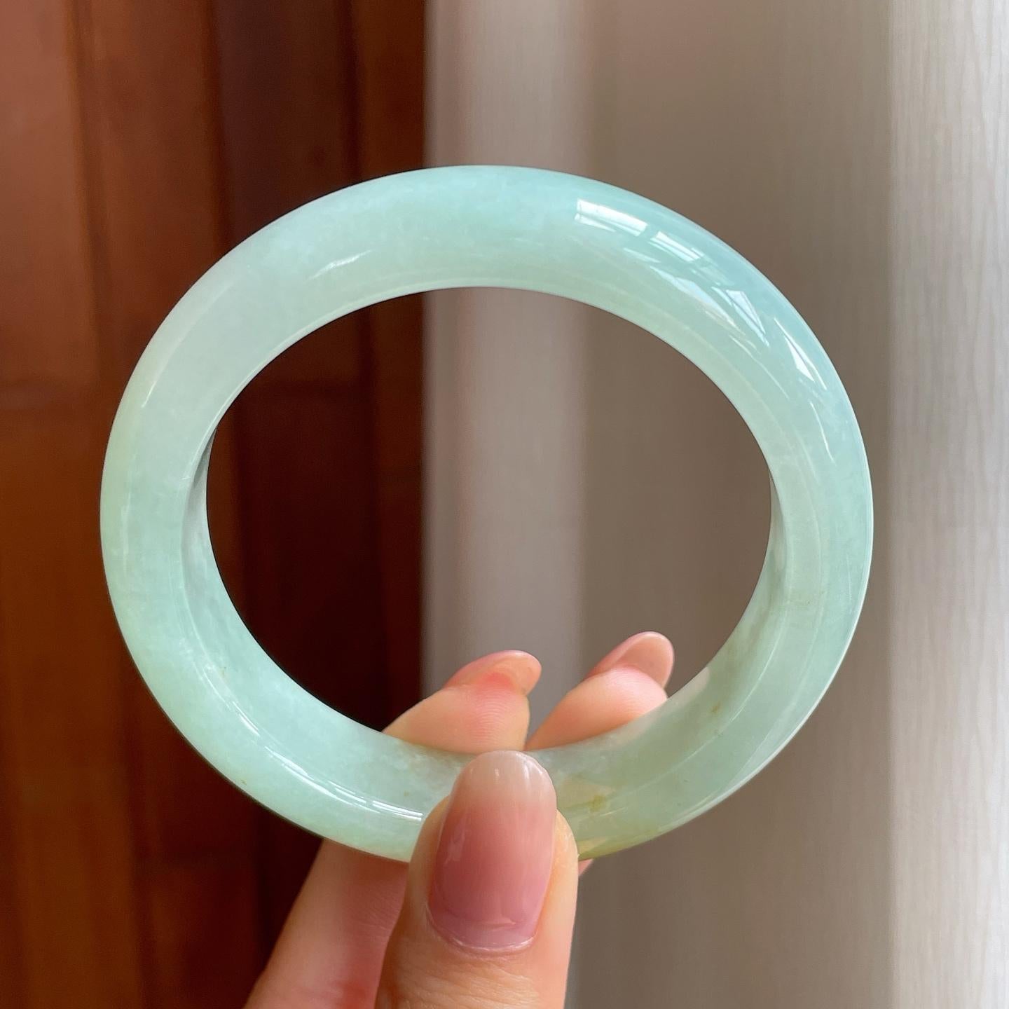 冰种黄翡翡翠平安镯（55.4mm)（yc345511）