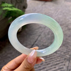 糯冰种淡晴底圆条手镯（57.3mm）（yc203705）
