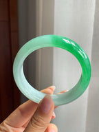 冰种阳绿平安镯（56mm）