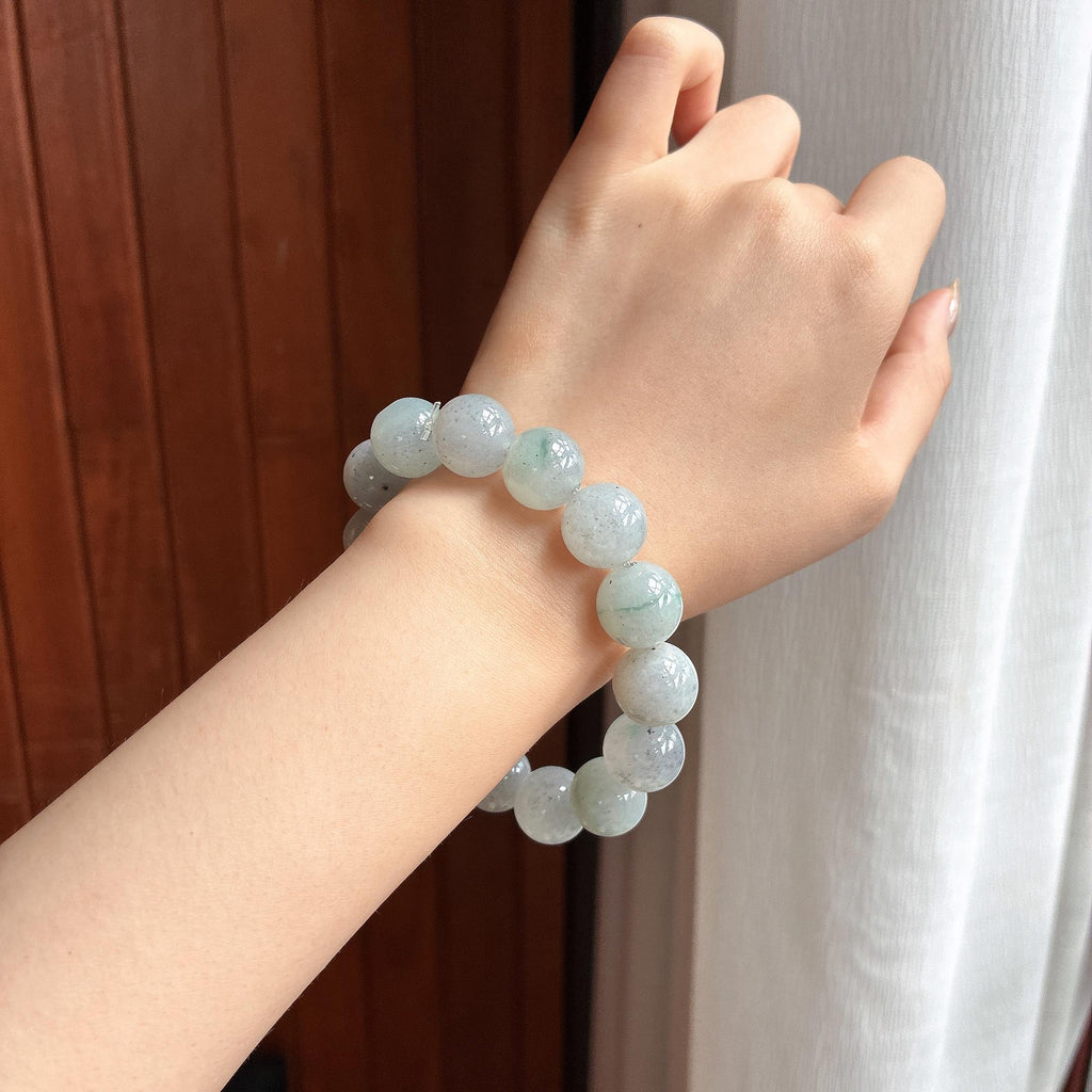 细糯种乌鸡特色手串 天然缅甸A货翡翠（yc461092）
