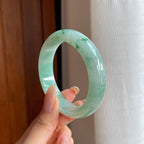 糯冰飘花翡翠平安镯（55mm)（yc411288）