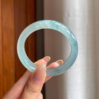 冰种飘花翡翠平安镯（51.3mm)（yc406285）