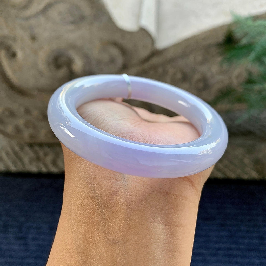 细糯种淡紫罗兰圆条手镯（53.4mm）（yc243437）