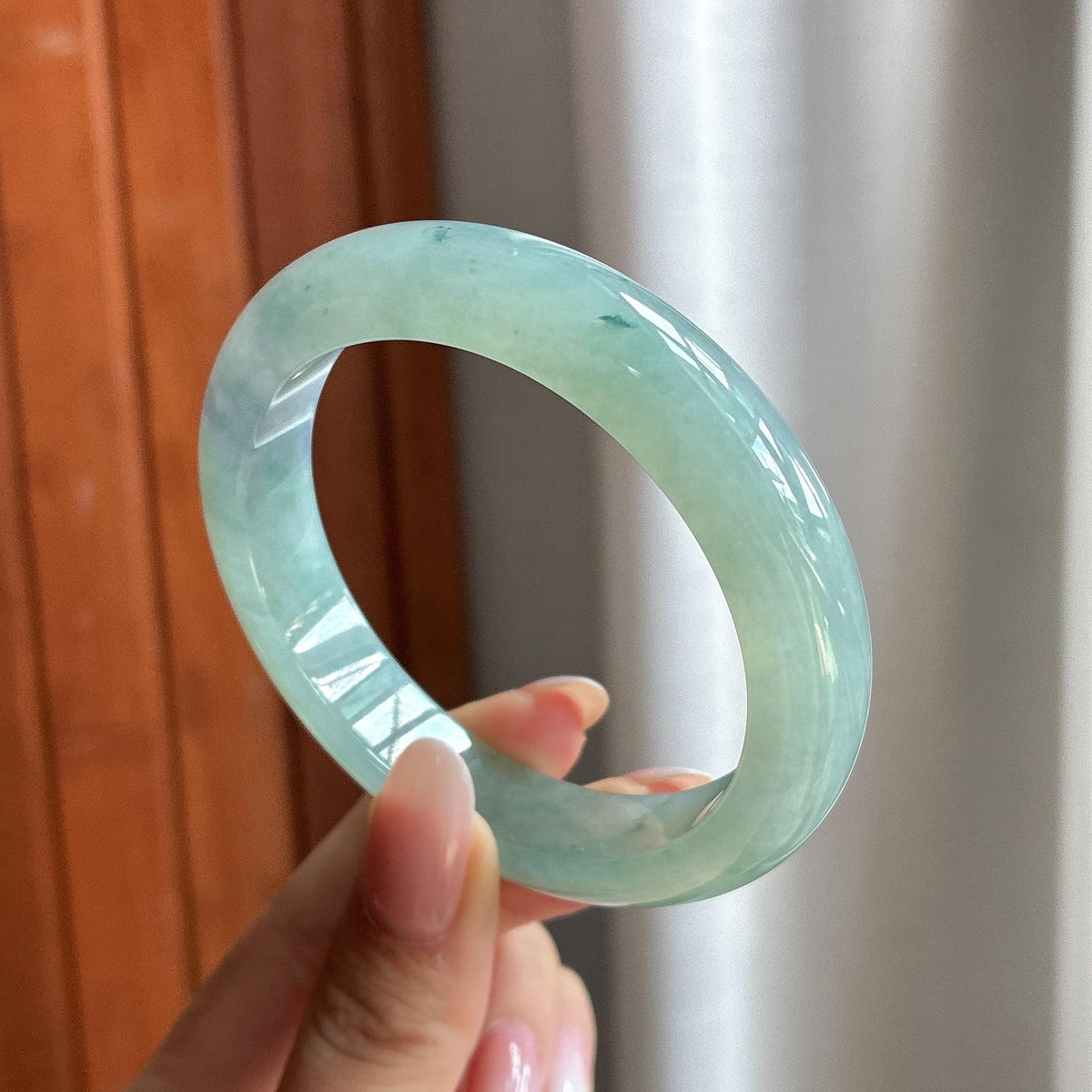 糯冰晴底飘一抹紫特色正圈平安镯 55圈（yc739695）
