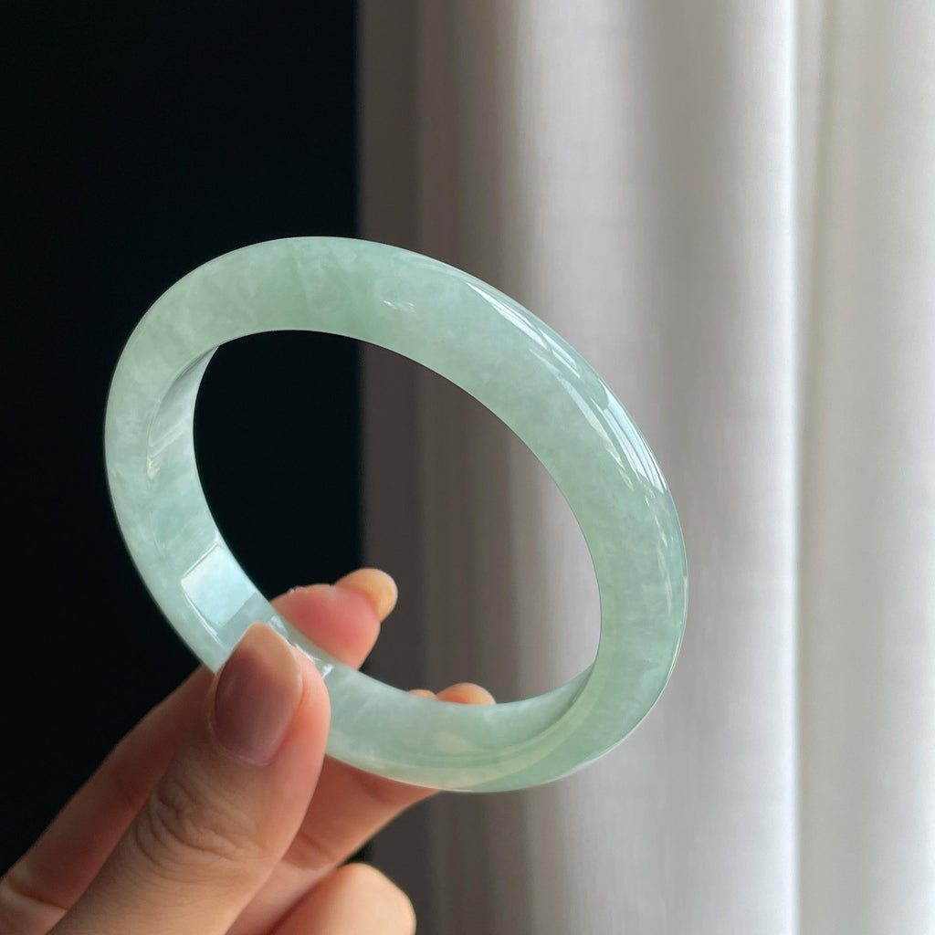 糯冰晴底翡翠平安镯（60.6mm）（yc413683）