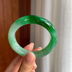 糯冰带辣色翡翠平安镯（54.6mm）（yc400220）