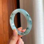 糯冰飘花翡翠平安镯（54.8mm)（yc375376）