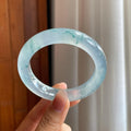 冰玻种飘花翡翠平安镯（56.5mm）（yc312887）