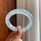冰玻种飘花翡翠平安镯（56.5mm）（yc312887）