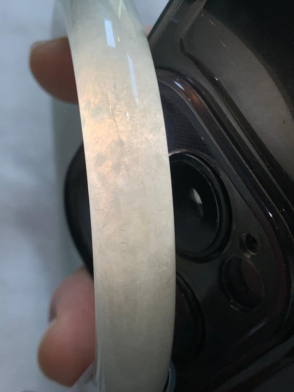 细糯种淡晴底圆条手镯（57.6mm）（yc304785）