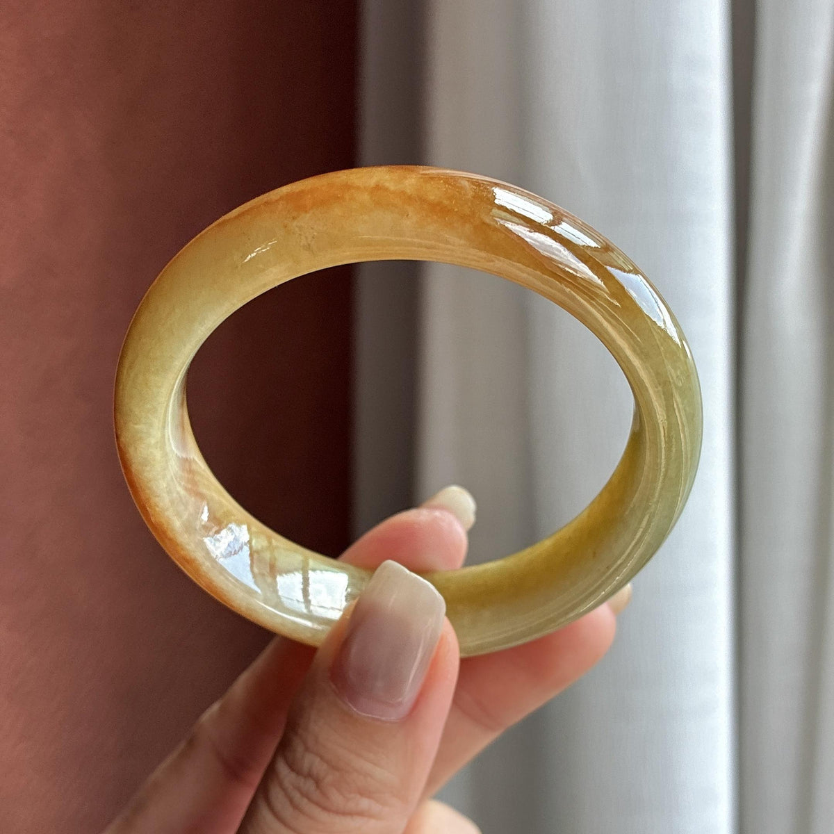 糯冰黄翡正圈平安镯 55圈（yc738008）