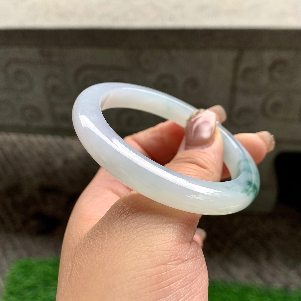糯冰种飘花平安镯（52.8mm）（yc288713）