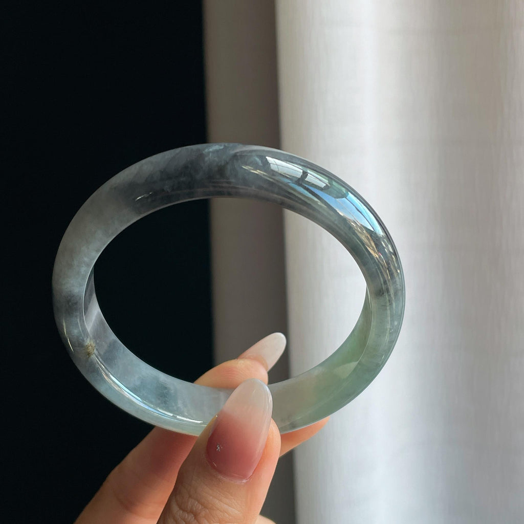 糯冰乌鸡翡翠手镯（58mm）（yc295063）