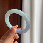 糯冰晴底紫罗兰翡翠圆条手镯（55.8mm）（yc412133）