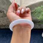 细糯种带底色圆条手镯54.4圈        天然缅甸A货翡翠（yc433533）