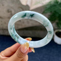 细糯种飘花正圈平安镯57.8圈 天然缅甸A货翡翠（yc481921）