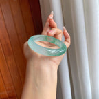 冰种飘花翡翠平安镯（54mm）（yc310326）