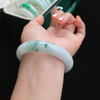 细糯冰飘花正圈翡翠手镯（56.5mm）（yc017162）