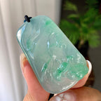 冰种飘绿山水牌挂件（yc246701）