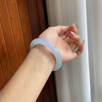 糯冰春彩底子圆条翡翠手镯（56.5mm）（yc246206）