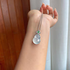 18k金镶冰种无色翡翠葫芦（yc244879）