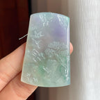 糯冰春带彩翡翠山水牌（yc251059）