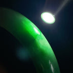 糯冰带色翡翠平安镯（56.5mm）（yc422967）