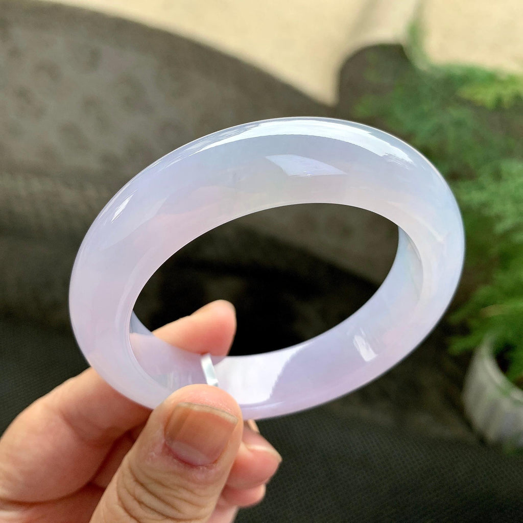 糯冰种紫罗兰平安镯（53.4mm）（yc261146）