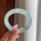 冰种飘花翡翠平安镯(54mm)（yc415378）