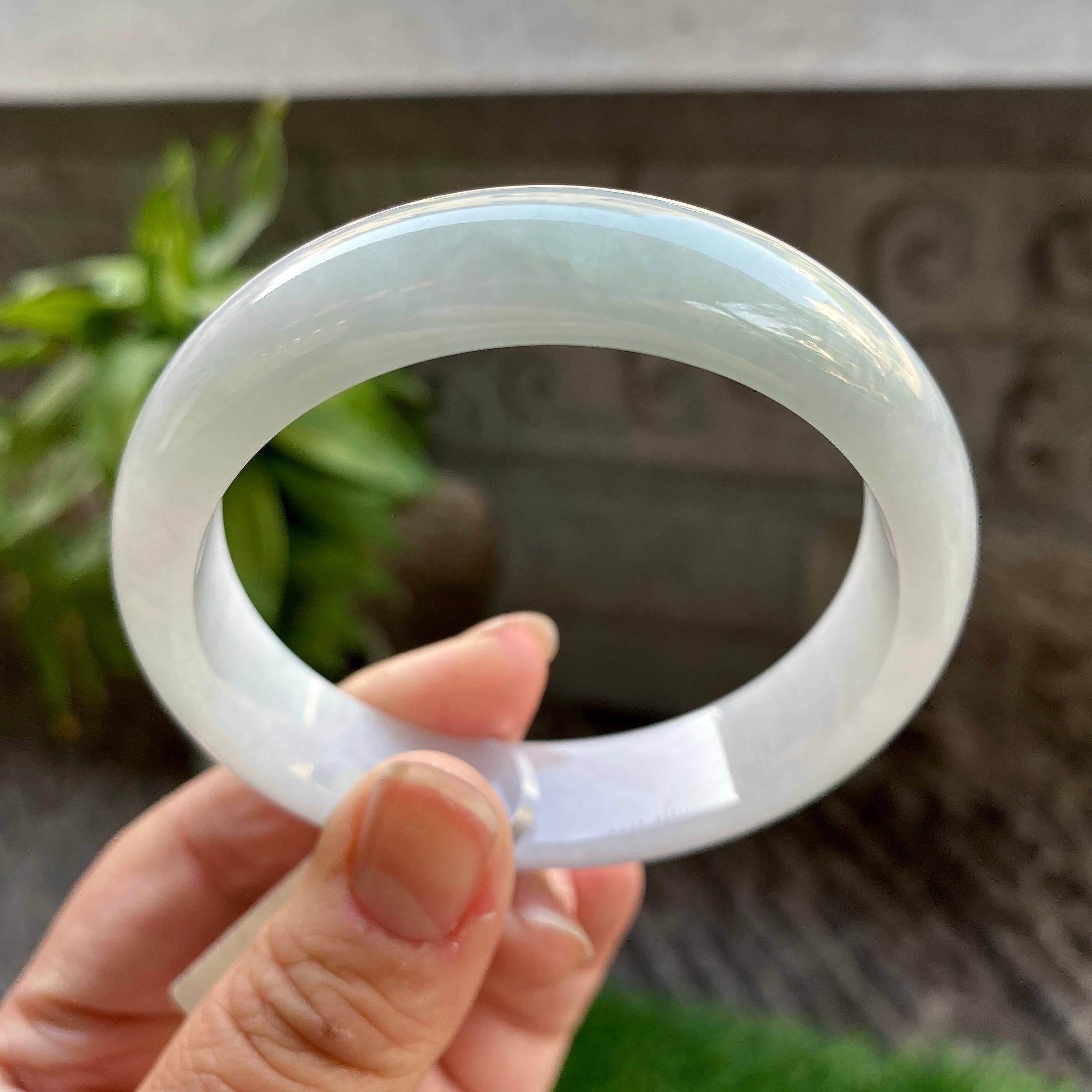 细糯种淡晴底平安镯（56.4mm）（yc311877）