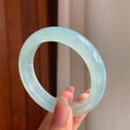 高冰种晴底翡翠平安镯（53.4mm)（yc363434）