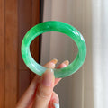 糯冰带色翡翠平安镯（54mm)（yc396227）