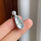 18k金镶冰玻种翡翠豆子（yc247643）