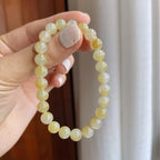 糯冰黄翡翡翠珠串手串（yc257269）