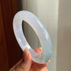 冰种淡紫底翡翠平安镯（56mm）（yc206756）