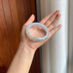 糯冰特色黄翡翡翠平安镯(56.5mm)（yc400240）