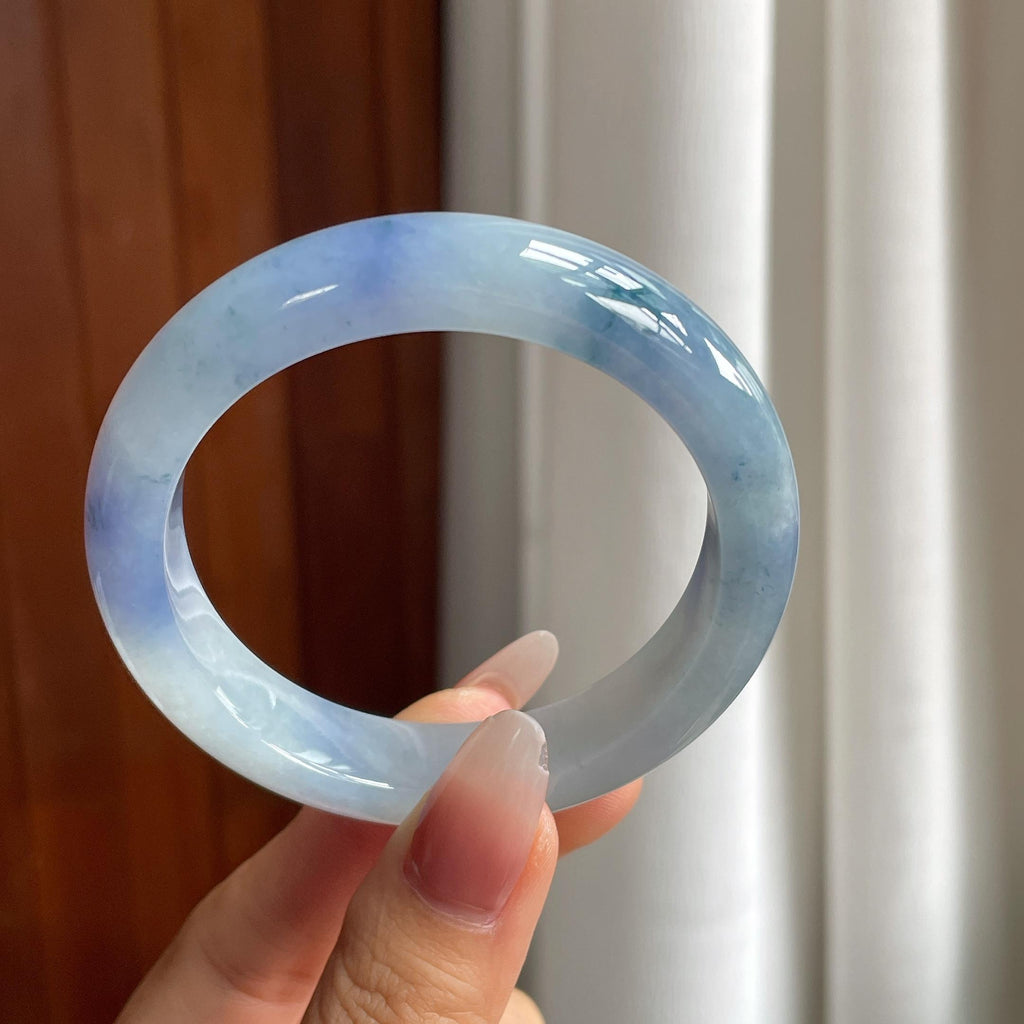 冰种紫罗兰翡翠平安镯（54.5mm）（yc303126）