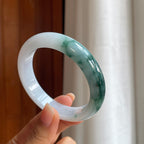 糯冰飘花翡翠平安镯(57.8mm)（yc414421）