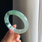 冰种飘花翡翠平安镯（57.3mm）（yc380334）