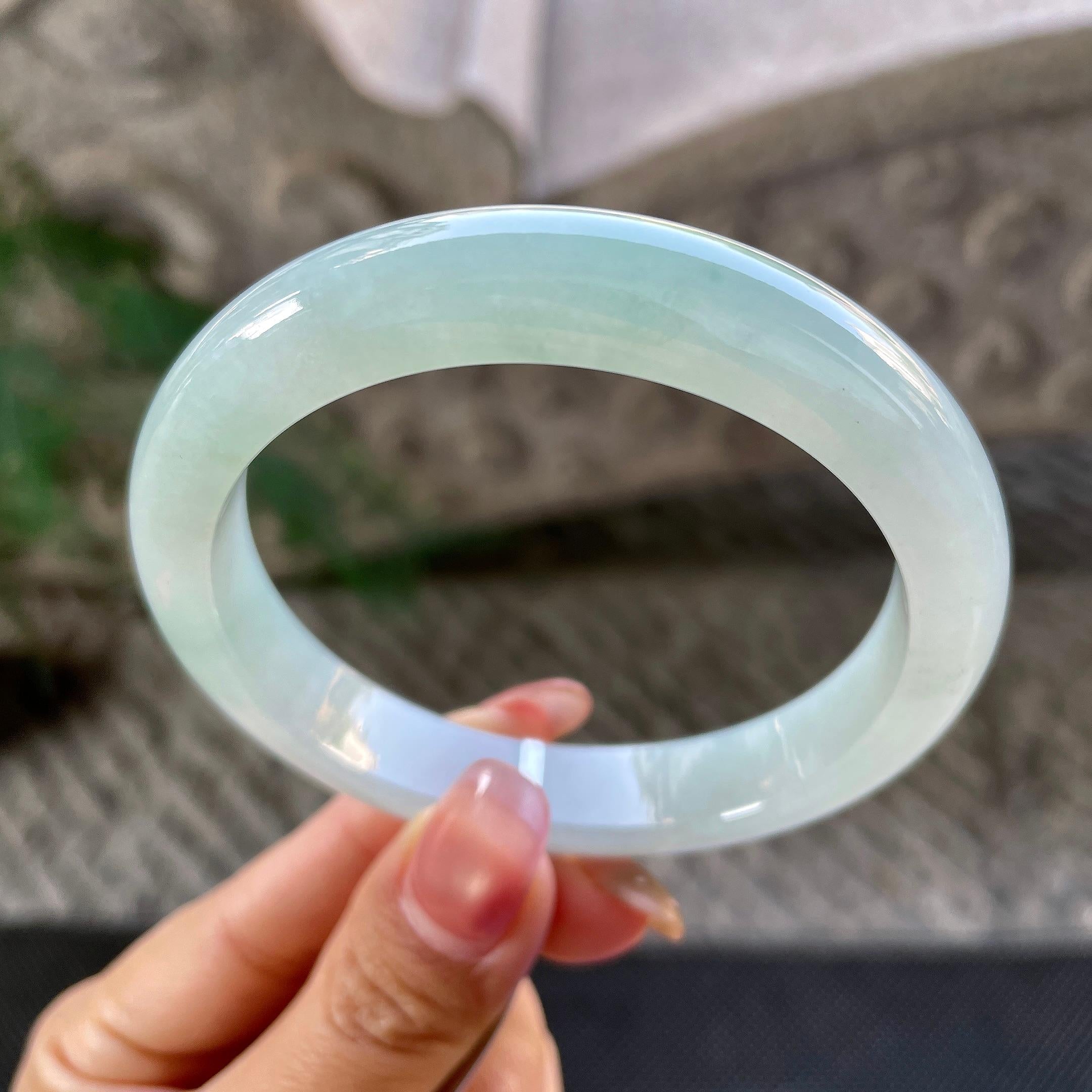 细糯种带底色平安镯（59.4mm）（yc305680）