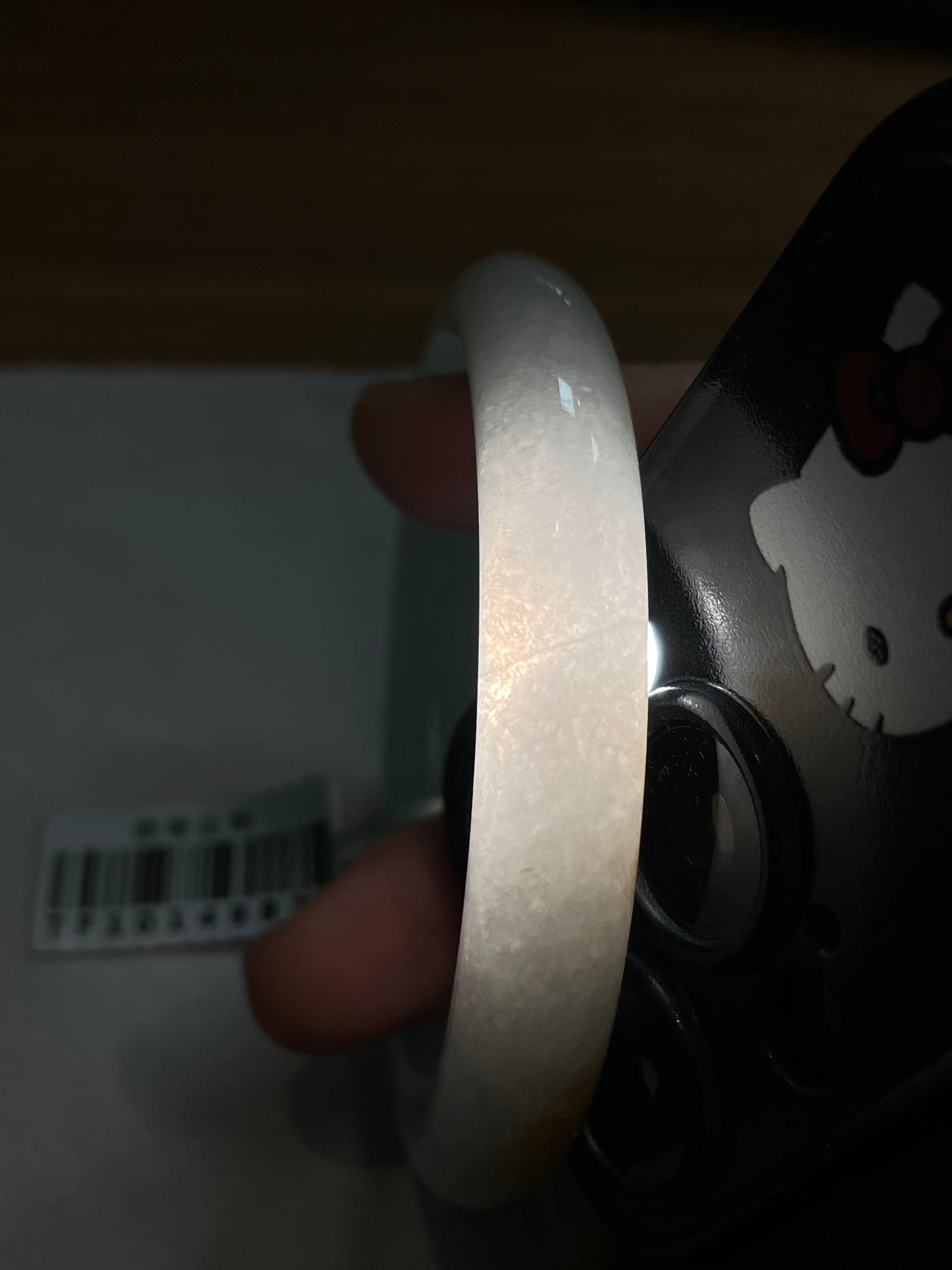 细糯种黄翡圆条手镯（53.6mm）（yc246657）