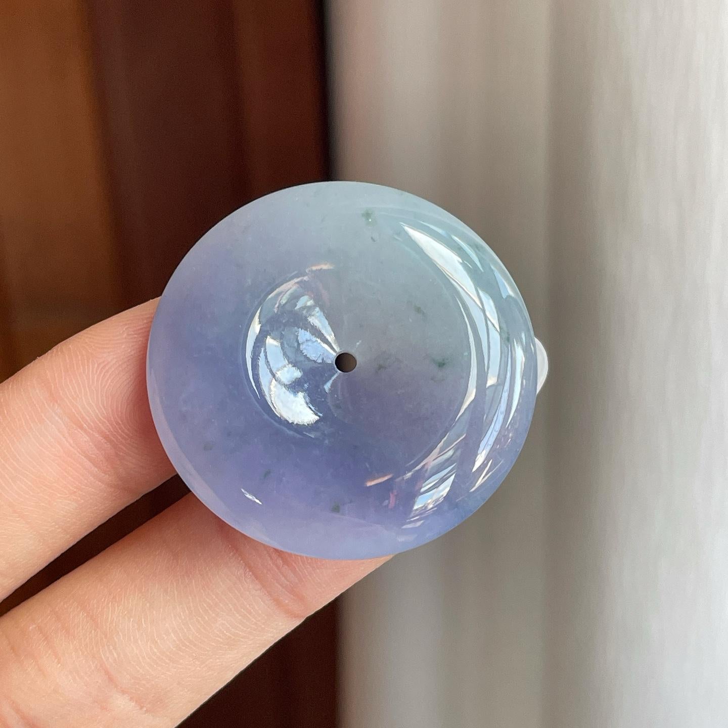 糯冰紫罗兰飘花翡翠平安扣（yc261411）