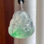 18k金扣冰种带色翡翠佛公（yc254040）