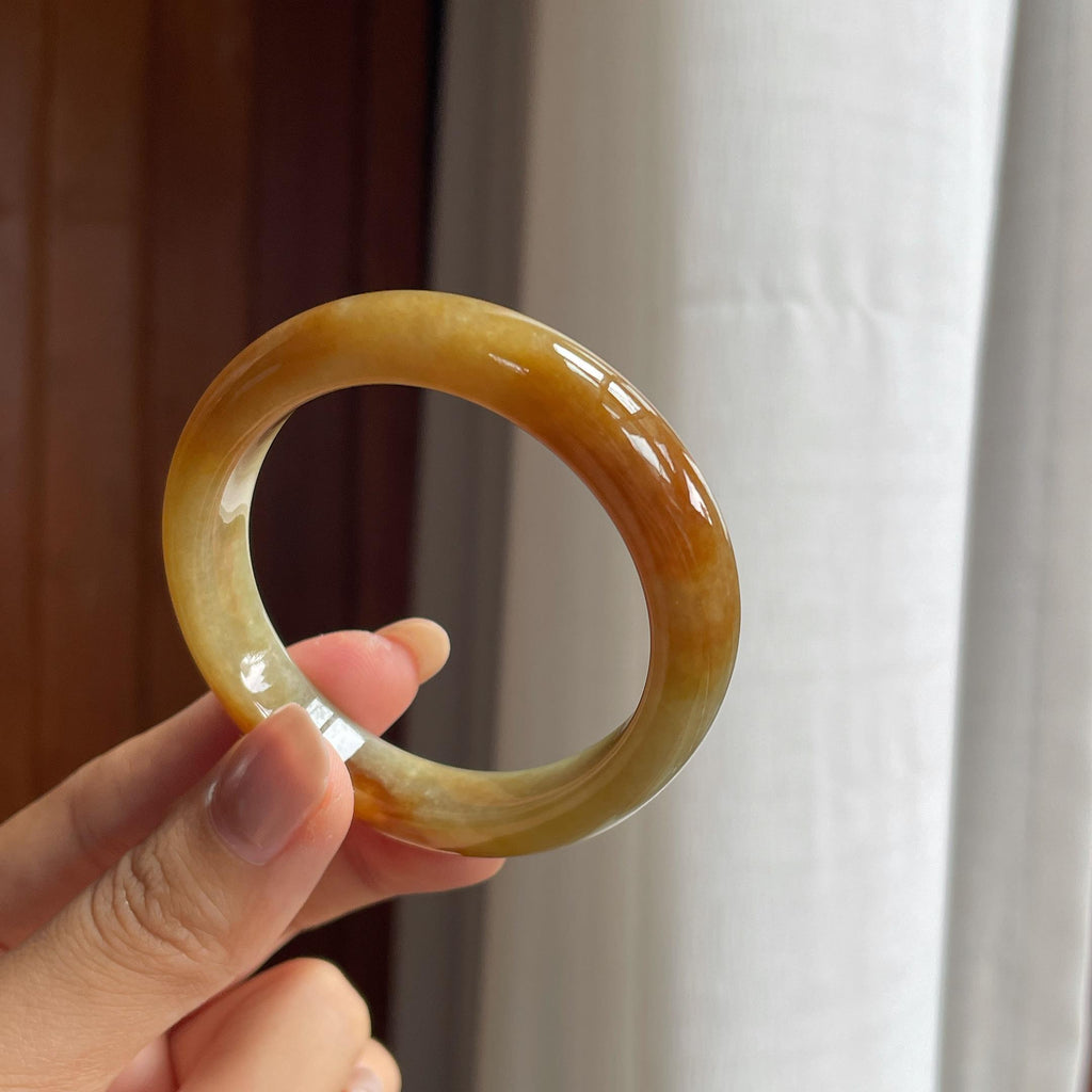 糯冰黄翡翡翠贵妃镯(55mm)（yc423155）
